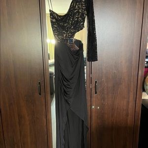 Women’s One shoulder party dress with rib cutout